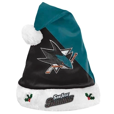 Image of Forever Collectibles FOCO San Jose Sharks 2020 Basic Santa NHL Hat, One Size, multicoloured, Size