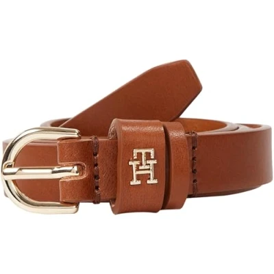Image of Tommy Hilfiger Women’s 1.5 cm Essential Effortless Skinny Belt, Brown (Cognac), 31.5 inches