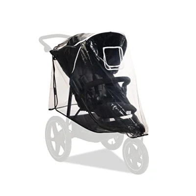 Image of Hauck Universal 3 Wheel Raincover, Transparent Fits Wheeled Stollers, Pushchairs, Buggys &amp; Prams, Waterproof Durable, Reflective Trim