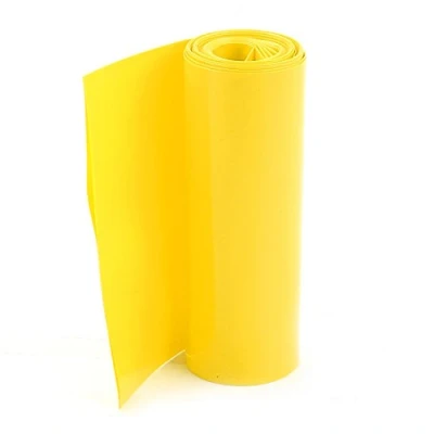 Image of sourcing map 85mm Width PVC Heat Shrink Tubing Tube Yellow 2Meters for Batteries Pack