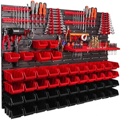 Image of botle Workshop Shelving 1152 x 780 mm Stacking Boxes Storage System Wall Shelf Tool Holders Chute Visual Extra Strong Plate Expandable