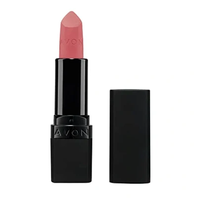 Image of Avon Ultra Matte Lipstick Pure Pink with Vitamin E, Avocado Oil and Sesame for Comfortable Coverage that Won&#039;t Cake, Crack or Dry