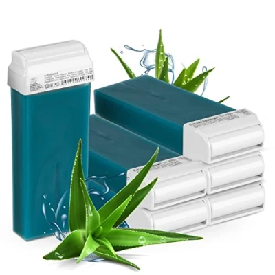 Image of Kosmetex Aloe Vera Wax Cartridges Hair Removal Roll On Roller, Warm Cartridges, 100 ml