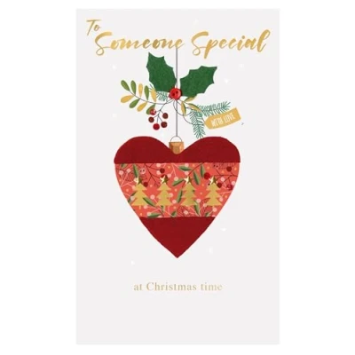 Image of to Someone Special Felt Tastic Love Filled Hand Finished Christmas Greeting Card XFTS067