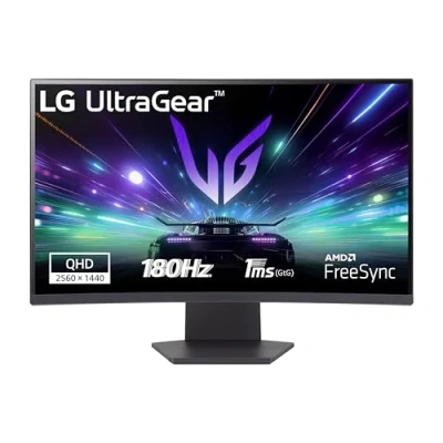 Image of LG 27GS60QC B Ultragear Monitor, 27 inch QHD, 2560 x 1440, VA Panel, 16:9, HDMI, 1ms, 180Hz, FreeSync, Universal Connectivity, Grayish Purple Color