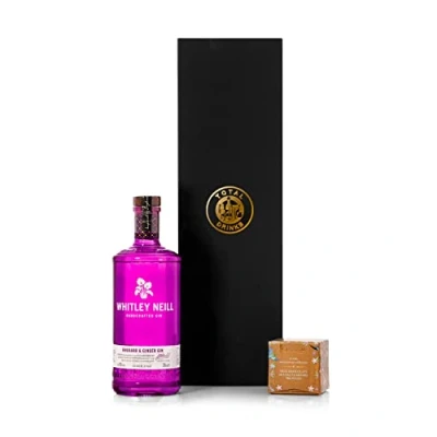Image of Whitley Neill Rhubarb and Ginger Gin 70cl &amp; Chocolate Truffle Gift Box