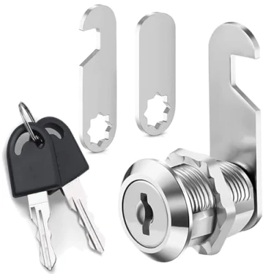 Image of Litensh 2PCS Security Mailbox Lock with Different Keys, 16mm Letter Post Box Lock, Cabinet Drawer Cam Cupboard Toolbox Door Furniture Locker Come 2 Plates