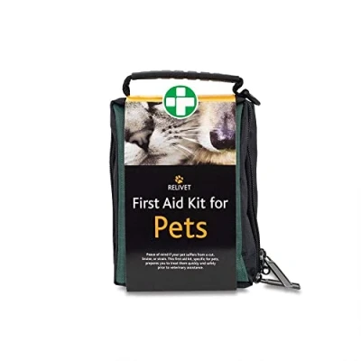Image of Reliance Medical Pet First Aid Kit Essential Care for Dogs and Cats, Ideal Travel, Camping, Home Use, Includes Saline, Bandages, Durable Rip Stop Fabric Bag, 1