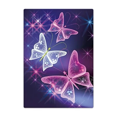 Image of Passport Holder Cover, PU Leather Travel Wallet Case Organiser for Passport, Business Cards, Credit Boarding Passes (Three Purple Butterfly)