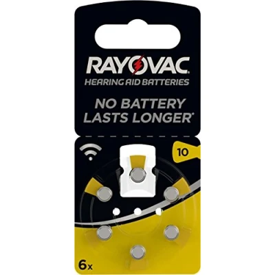 Image of Rayovac Size 10 PR70 Hearing Aid Batteries 6 Pack