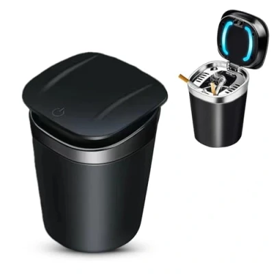 Image of Car ashtray for VW Tiguan 2011 2015,portable ashtray,ashtray car,car with lid smell proof,Easy Clean Up Detachable Ashtray,Black