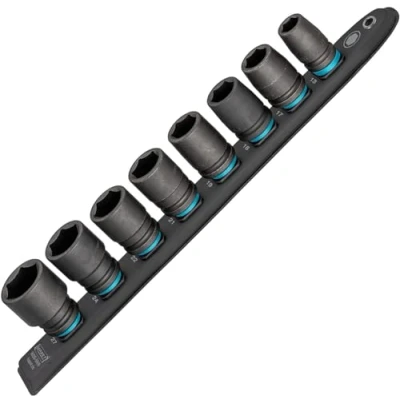 Image of Hazet 900S SR/8 Smart Rail with Magnetic Base, 8 Slots, Drive: Square 12.5 mm (1/2 Inch), Output: External Hexagon, Plastic Socket Strip for Spanner