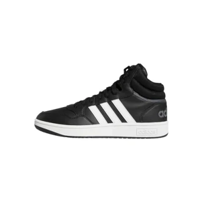 Image of adidas Men&#039;s Hoops 3.0 Mid Lifestyle Basketball Classic Vintage Shoes, Core Black/Cloud White/Grey Six, 11.5 UK