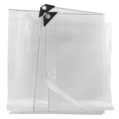 Image of DIAH DO IT AT HOME Clear Tarpaulin 100gsm Waterproof Strong Cover Thick Ground Sheet Aluminium Eyelets (1.5 x 2 m)