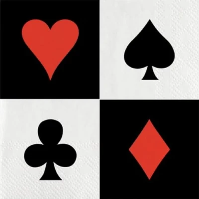 Image of CONVER PARTY, CASINO, Paper Napkins, Party Supplies, Parties, Celebrations and Children&#039;s Birthdays, 20 Units 33 CM