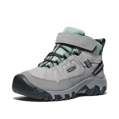 Image of KEEN Targhee 4 Mid Waterproof Hiking Boots, Alloy/Granite Green, 10 UK Child