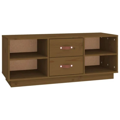 Image of vidaXL TV Cabinet Honey Brown 100x34x40 cm Solid Wood Pine