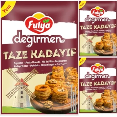 Image of Fulya Degirmen Pastry Threads Fresh Kadayif Turkish style dessert 400 Gram x 3 Packs by Pufai Grocery