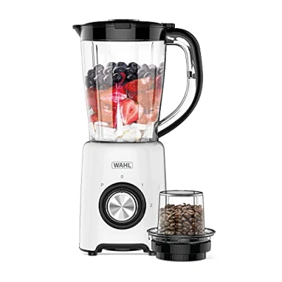 Image of Wahl Table Blender, 1.5 Litre, Plastic Jug, Grinder Attachment, 2 Speed, Pulse Setting, Dishwasher Safe Parts, Easy Clean, Stain Resistant, Make Smoothies Shakes Soups Sauces, Quick Blending