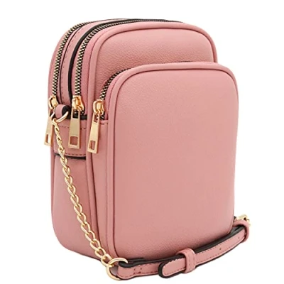 Image of FashionPuzzle Multi Pocket Casual Crossbody Bag, Dusty Pink, One Size