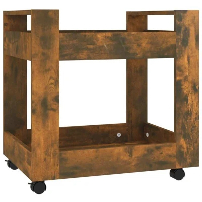Image of vidaXL Desk Trolley Smoked Oak 60x45x60 cm Engineered Wood