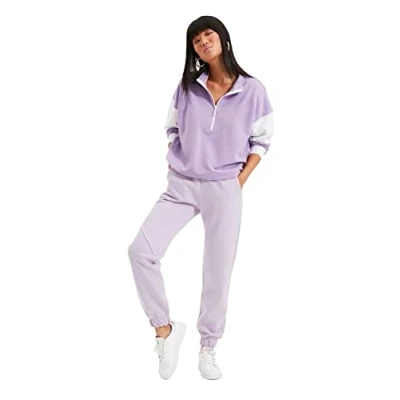 Image of Trendyol Women Normal Waist Elastic Cuff Jogger Tracksuit Bottoms Lilac