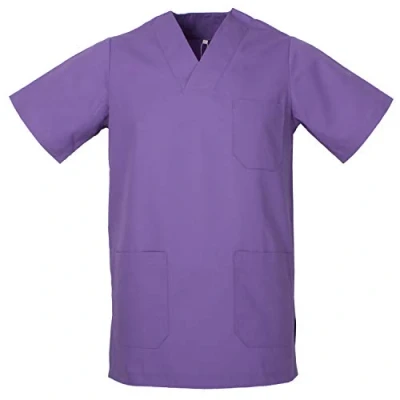 Image of MISEMIYA Scrub Top Unisex Scrubs Medical Uniform V Neck Tunic 817 4XL, Lilac