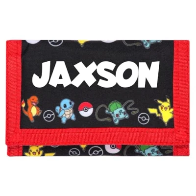Image of Pokemon Personalised Wallet for Kids Perfect Present Durable &amp; Fun Design Boys and Girls Pokemons