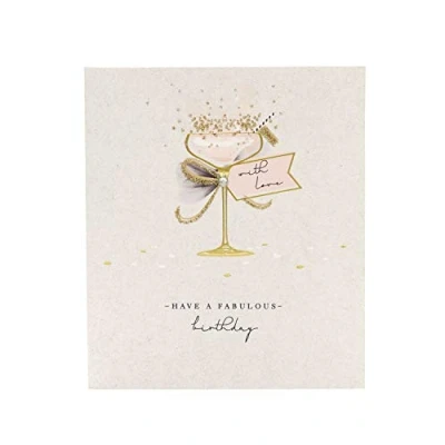 Image of Birthday Card for Her Female Friend Elegant Cocktail Design