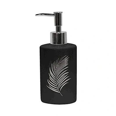 Image of Douceur d&#039;Intérieur Soap Dispenser, Ceramic, Black/Silver, Distributeur Savon