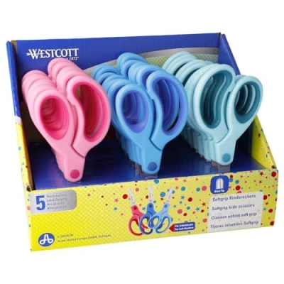 Image of Westcott E 2053S 00 Soft Grip Kids 5 inch Scissors Assorted Colours (Set of 24)