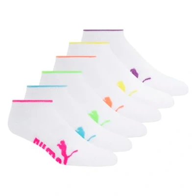 Image of PUMA Women&#039;s 6 Pack Runner Socks, White Bright, 8 10 UK