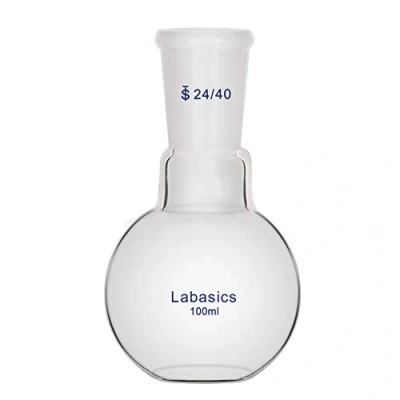 Image of Labasics Glass 100ml Single Neck Flat Bottom Boiling Flask, with 24/40 Standard Taper Outer Joint,