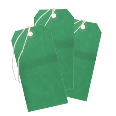 Image of Q Connect KF01624 Strung Tag 120x60mm Green (Pack of 1000)