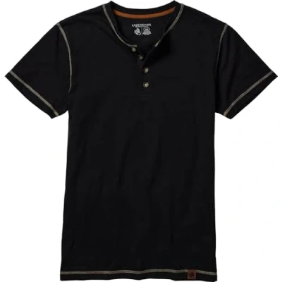 Image of Legendary Whitetails Men&#039;s Maverick Slub Henley Short Sleeve Shirt, Black, XXL