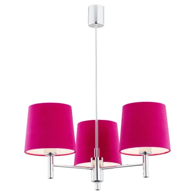 Image of Bolzano Multi Arm Pendant Ceiling 3 Light Pink, Chrome
