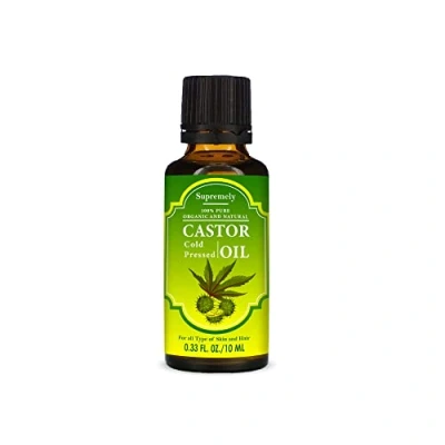 Image of Supremely Castor Oil 10 ml 100% Pure Natural Cold Pressed Hair For Eyelashes Growth, Beard, Body, Face, Skin Care &amp; Nails With Applicators