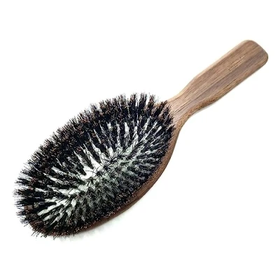 Image of Flair Brush Pure Soft Boar Bristles Hair Walnut Handle Lightweight