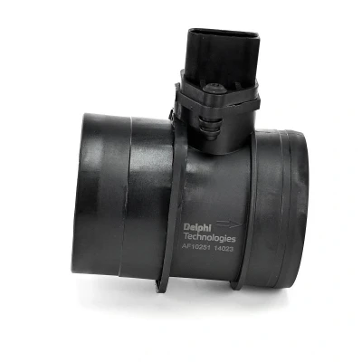 Image of 074906461B, 074906461BX Mass air flow sensor DELPHI AF10251 12B1 with housing VOLKSWAGEN: Transporter 5, Golf 4, AUDI: A3 Sportback