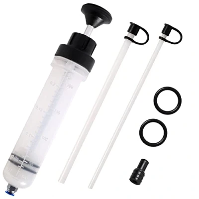 Image of LEMOTO 200cc Oil Fluid Extractor Suction Syringe, Automobile Fuel Oil, Brake Fluid, Coolant, Extractor, Transfer Hand Pump