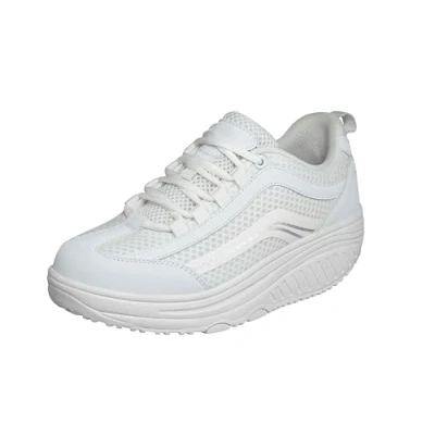 Image of Aerosoft Walker Comfort lace up Shoe Ladies Men&#039;s Memory Foam Removable Footbed (White, UK Footwear Size System, Adult, Women, Numeric, Medium, 7)