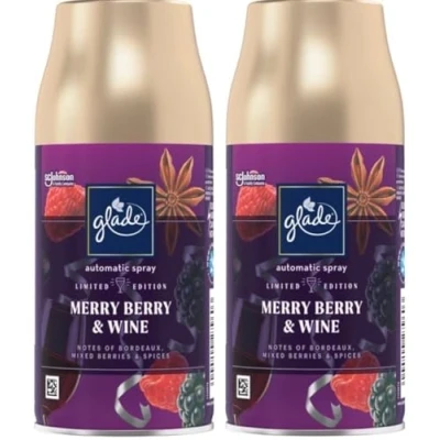 Image of 2 x Glade Automatic Spray Refill 269ml Merry Berry &amp; Wine