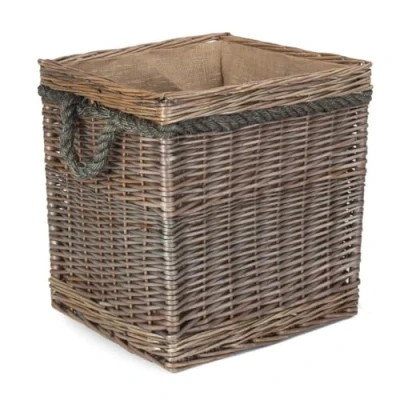 Image of Willow Direct ST032 Square Rope Handled Log Storage Basket 38 x 42cm