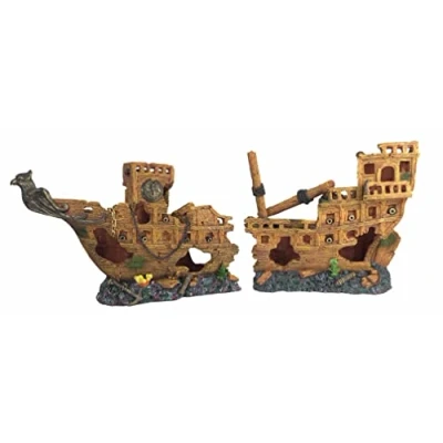 Image of Aqua One Super Large 1meter 2 Piece Sunken Shipwreck 100x15x38cm