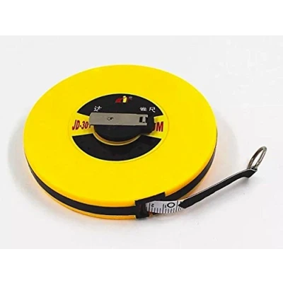 Image of 30M (Metre) Fibreglass Surveyors Geared Measure Measuring Tape Reel Roll