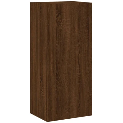 Image of vidaXL TV Wall Cabinet Brown Oak 40.5x30x90 cm Engineered Wood