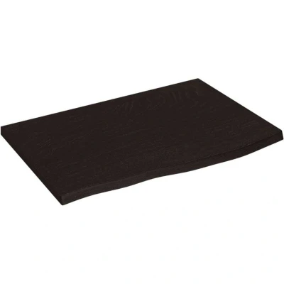 Image of vidaXL Table Top Dark Brown 60x40x2 cm Treated Solid Wood Oak