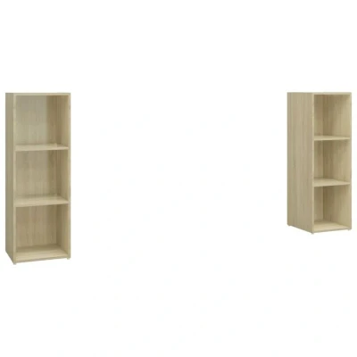 Image of vidaXL TV Cabinets 2 pcs Sonoma Oak 107x35x37 cm Engineered Wood