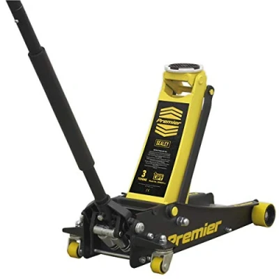 Image of Sealey Premier Trolley Jack 3 Tonne Rocket Lift Yellow