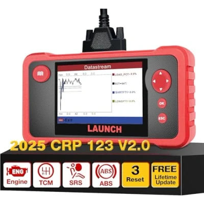 Image of LAUNCH CRP123 V2.0 OBD2 Code Reader Scanner for 4 System Engine ABS SRS Transmission Car Diagnostic Tool with 3 Reset Function Oil SAS Throttle Adaptation, Lifetime Update without cost
